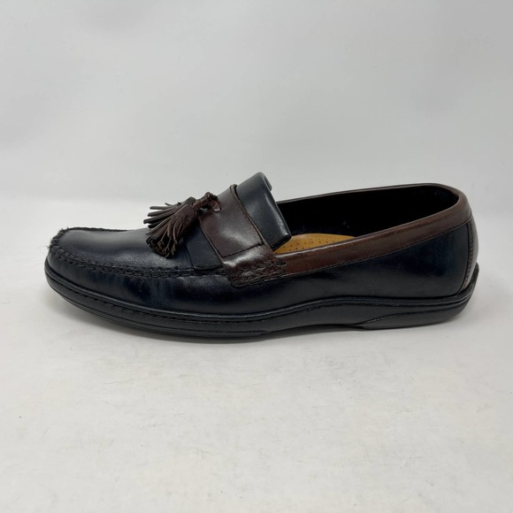 Cole Haan Mens Sz 8 M Loafer Black Brown Tassle Driving Leather S1009-1373 - Picture 5 of 10